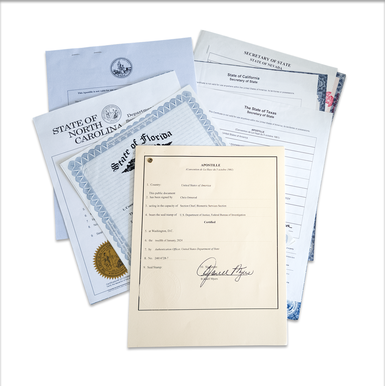 Apostillas Ejemplos Apostillas de Estados Unidos